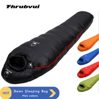 warm white goose down filled adult mummy style sleeping bag fit for winter thermal 4 kinds of thickness camping travel