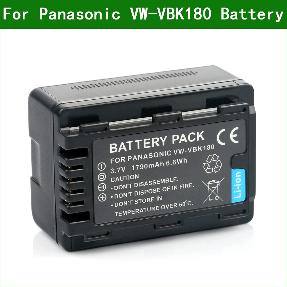 

VW-VBK180 VBK180 Battery for Panasonic HDC HS80 SD40 SD60 SDX1 TM40 TM45 TM55 TM60 TM90 TMX1 HC V10 V700 V707 SDR H85 H95 H100