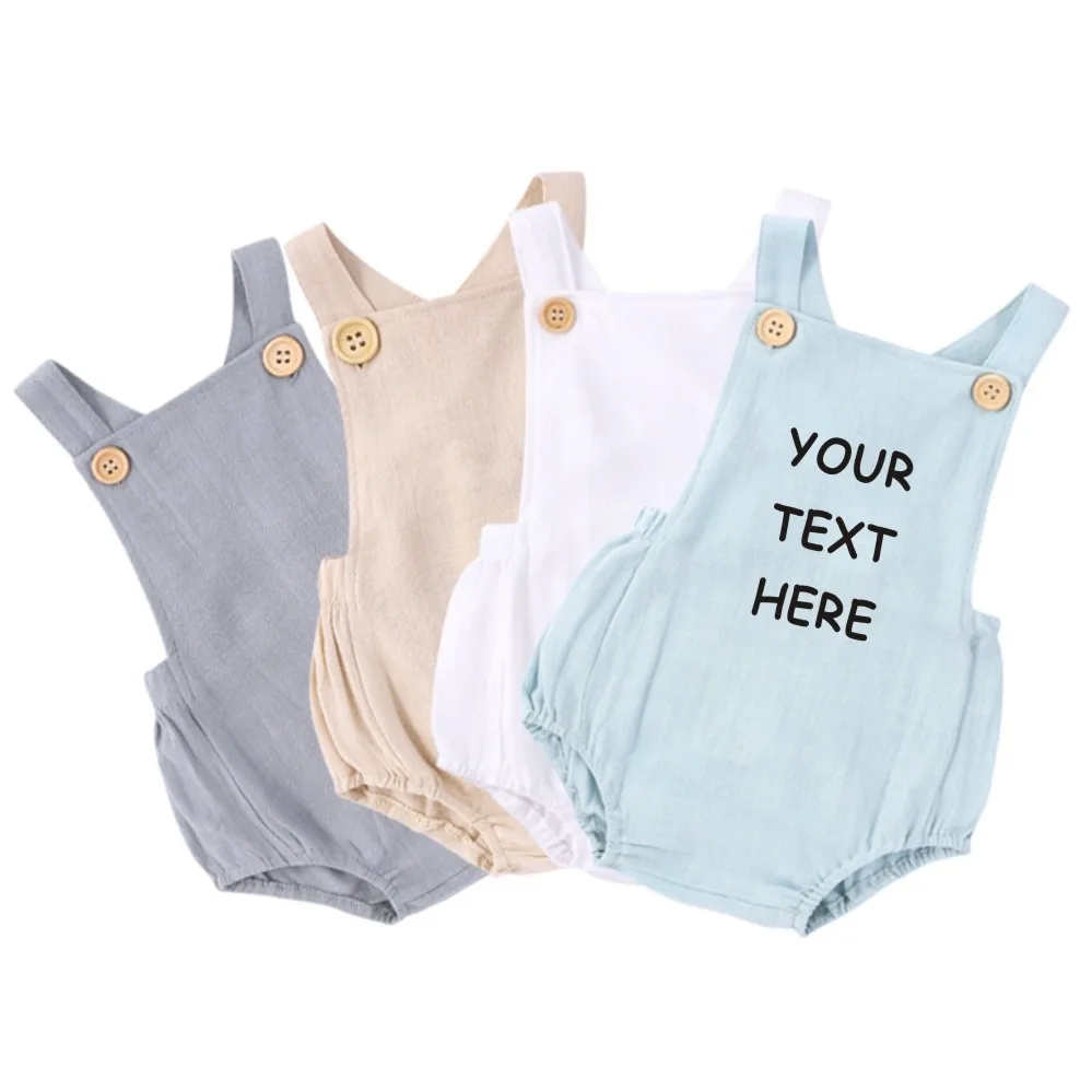 Персонализированный летний детский комбинезон с монограммой или именем