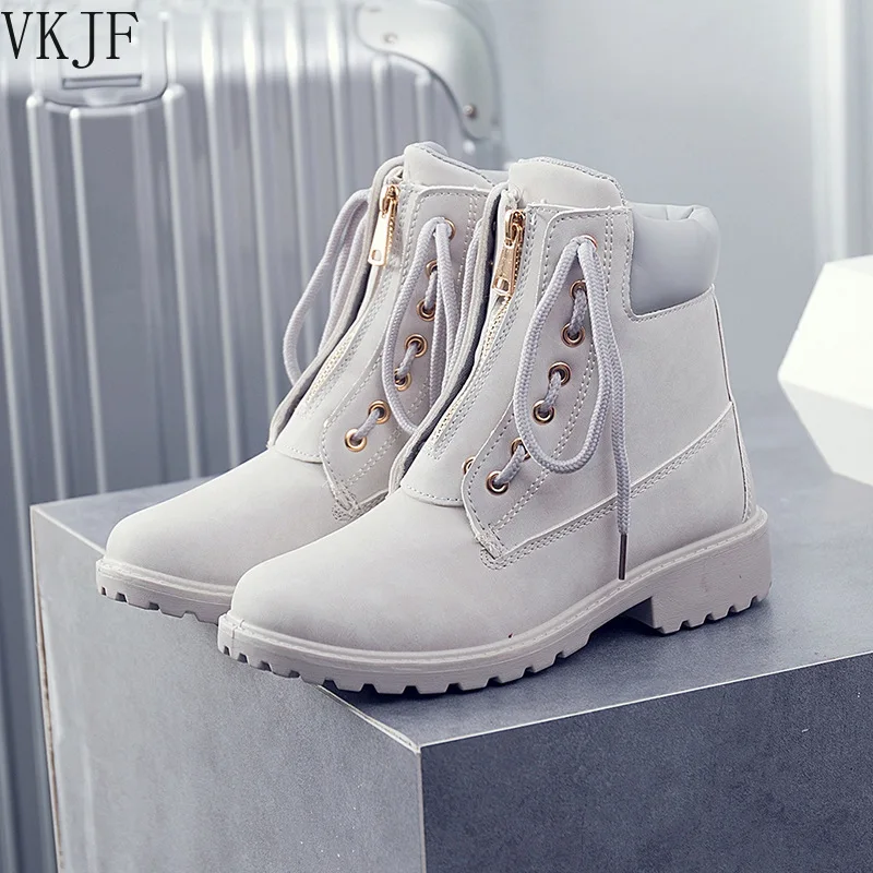 

Женские ботинки на молнии, розовые ботильоны из искусственной кожи, Осень-зима