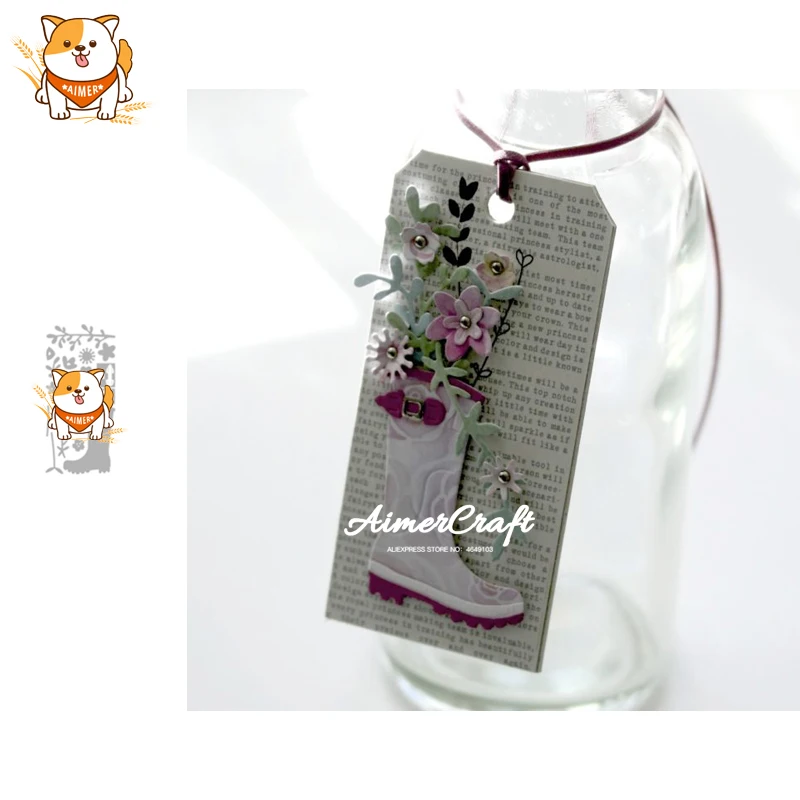 Металлические Вырубные штампы дождевые сапоги в виде цветка искусственное