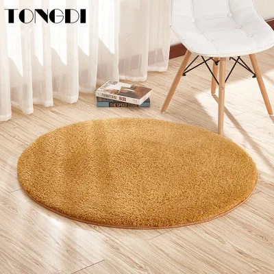 Круглый коврик TONGDI мягкая Пашмина плюшевый замшевый впитывающий нескользящий