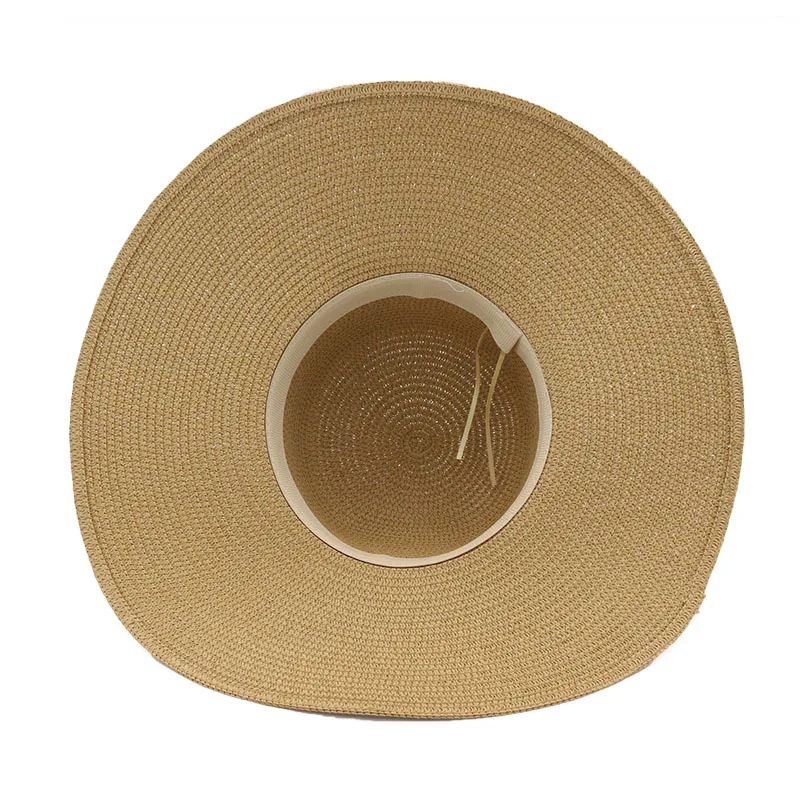 

Summer large brim ribbon straw hat floppy wide brim bow sun cap beach foldable hats for women outdoor panama protection hat