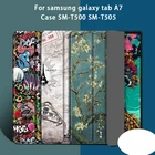 Смарт-чехол для Samsung Galaxy Tab A7 10,4 2020 чехол SM-T500 SM-T505 кожаный Смарт-стенд цветок для Galaxy Tab A7 7 крышка
