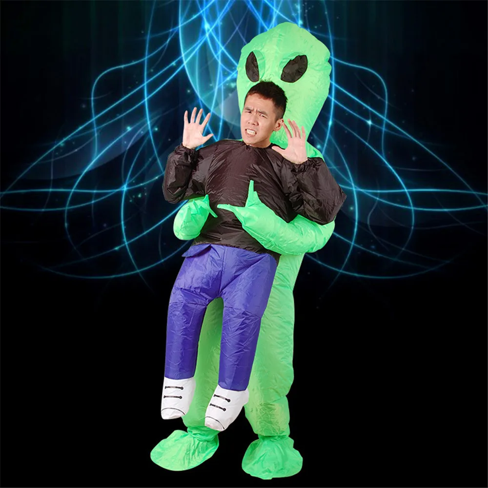 Аниме надувной костюм монстра страшный зеленый инопланетянин Косплей Костюм для