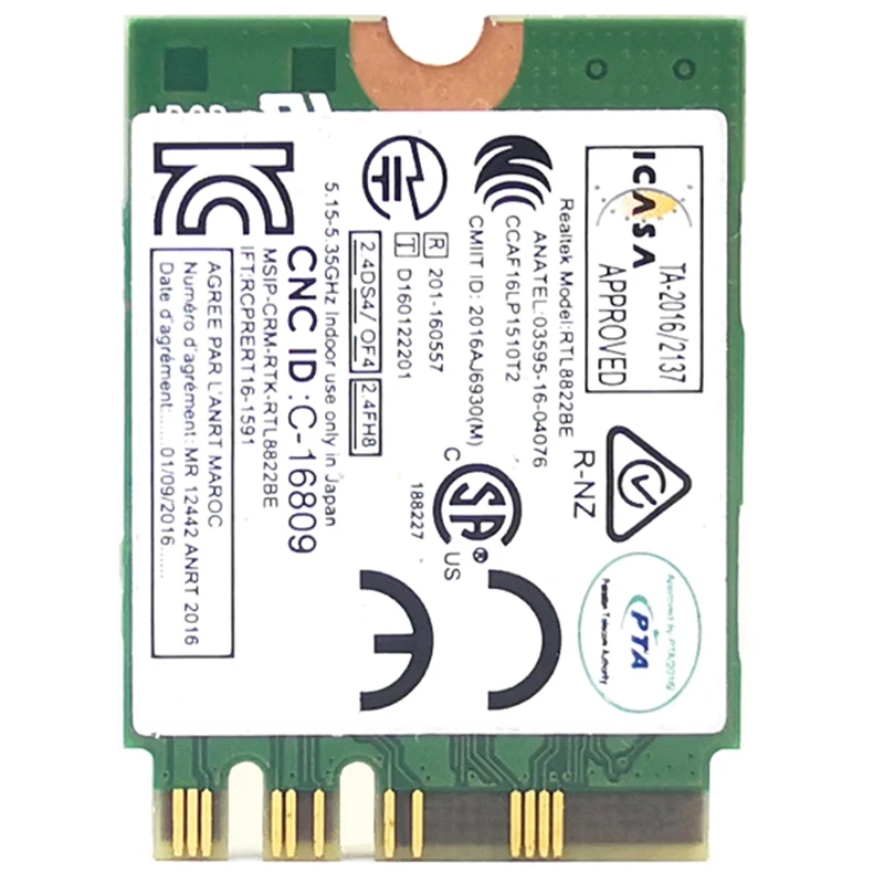 NGFF беспроводная карта RTL8822BE 802.11Ac 43bps Wi-Fi Bluetooth 4 0 01AX712 для Thinkpad L470 L570 T470 T570 X270 |