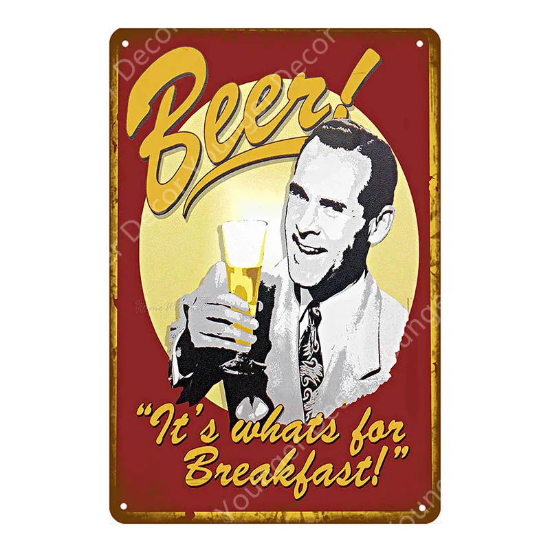 YD4200F Man Cave Drinks Beers Decoration Vintage Metal Tin Signs Gin Tonic Wine Plaque Shabby Chic Pub Bar Casino Poster Wall Art Decor - Цвет: YD4200F