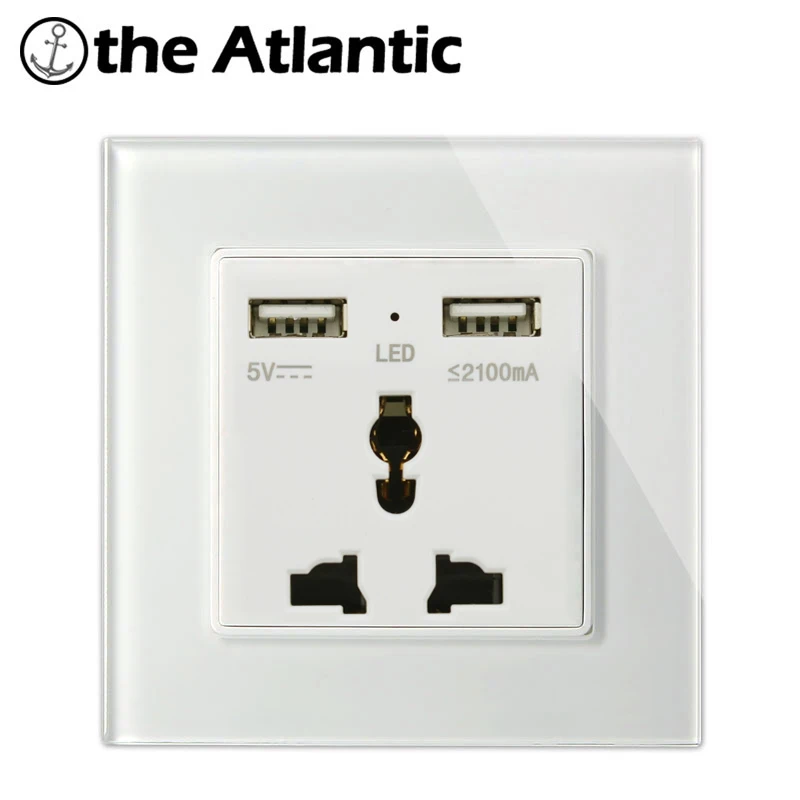 Atlectric универсальная розетка 3 5 Pin настенная с двойным usb портом используемая для