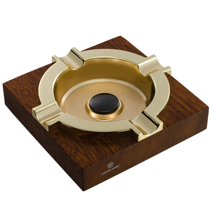 Пепельница для сигар спиртовая Снежная сосна позолоченная нержавеющая сталь