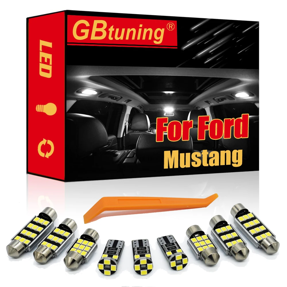 

GBtuning LED Interior Bulb Kit For Ford Mustang 1994-2020 Canbus Light Vehicle Dome Map Trunk Reading Ceiling Roof Indoor Lamp