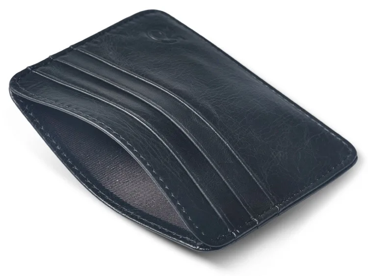 Тонкий RFID блокирующий кредитный ID держатель для карт из натуральной кожи кошелек