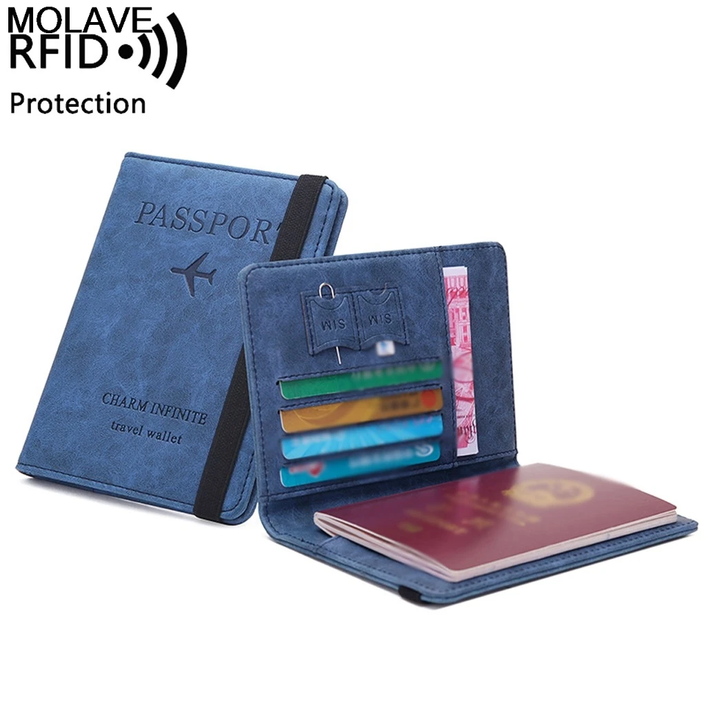 Molave Passport модная однотонная Обложка для паспорта для мужчин и женщин pu кожаный дорожный Чехол Держатель для паспорта кредитные карты ID Держатели кошелек Чехол