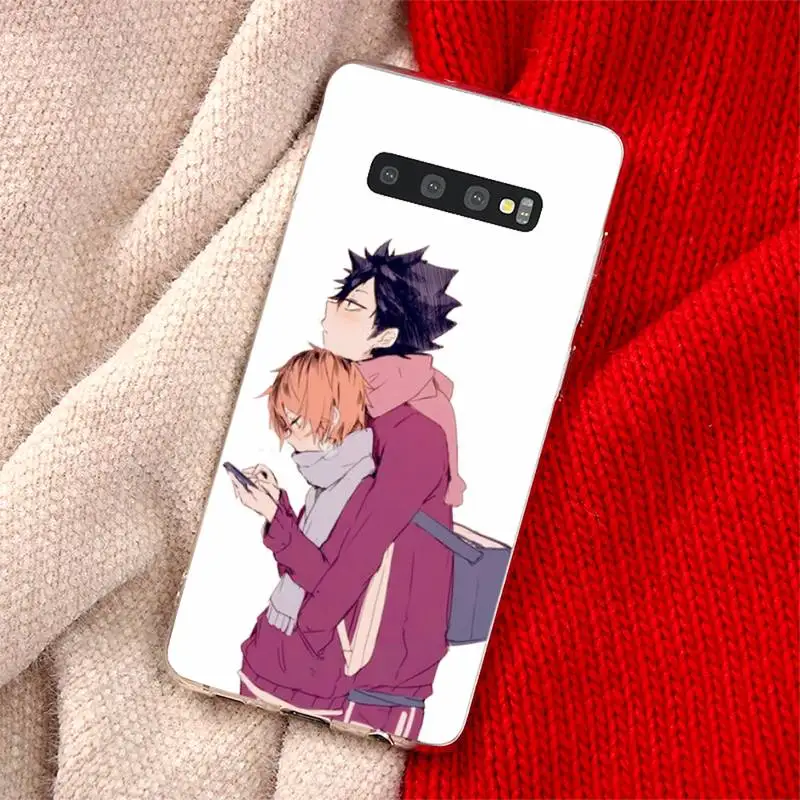 

haikyuu Anime volleyball boy Phone Case Transparent for Samsung A71 S9 10 20 HUAWEI p30 40 honor 10i 8x xiaomi note 8 Pro 10t 11
