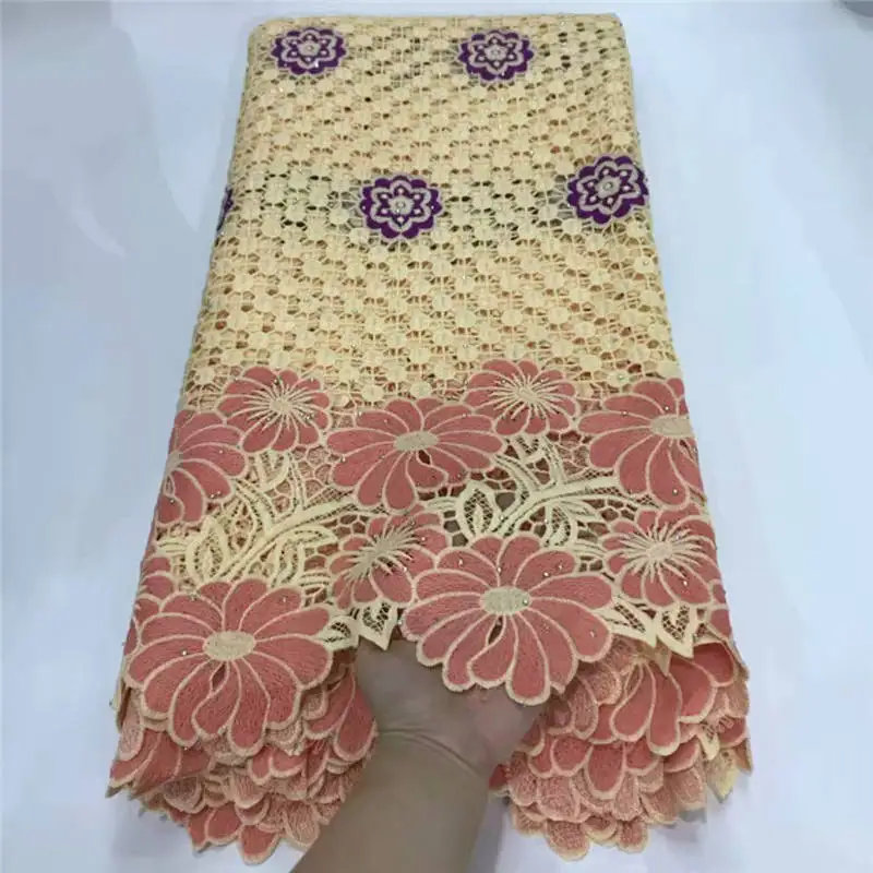 Новое поступление хлопковая африканская кружевная ткань швейцарская вуаль