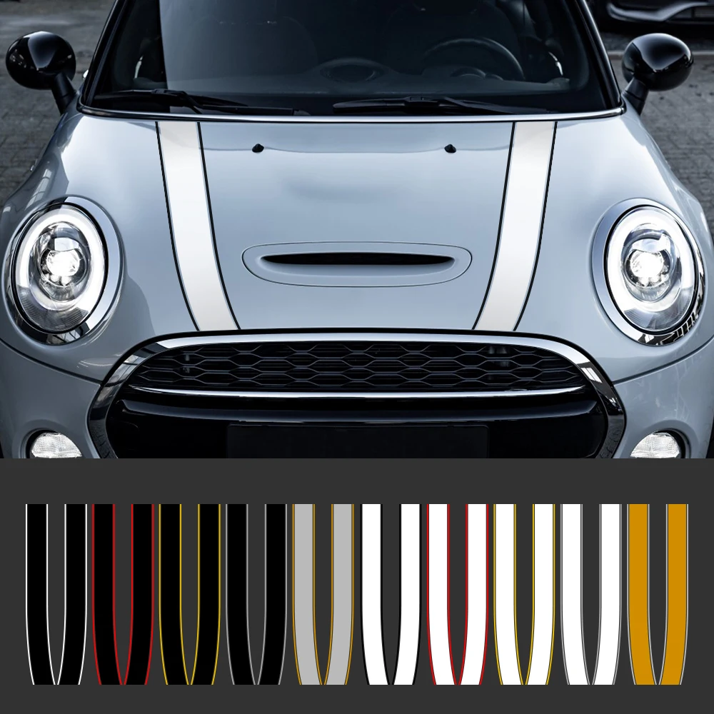 

Car Accessories Stickers Engine Hood Bonnet Sticker Stripes Decals Decors for Mini Cooper S JCW R55 R56 R60 R61 F54 F55 F56 F60