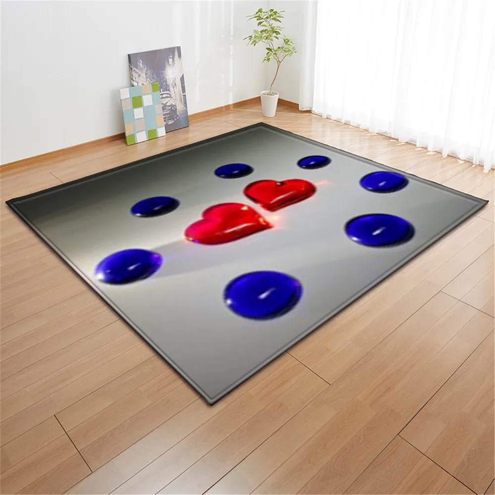 Романтический 3D ковер с бриллиантами мягкий фланелевый напольный коврик для