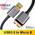 Кабель для внешнего жесткого диска USB Micro B, кабель для HDD, кабель для передачи данных, кабель SSD Sata для жесткого диска Samsung Micro B, Кабель USB3.0