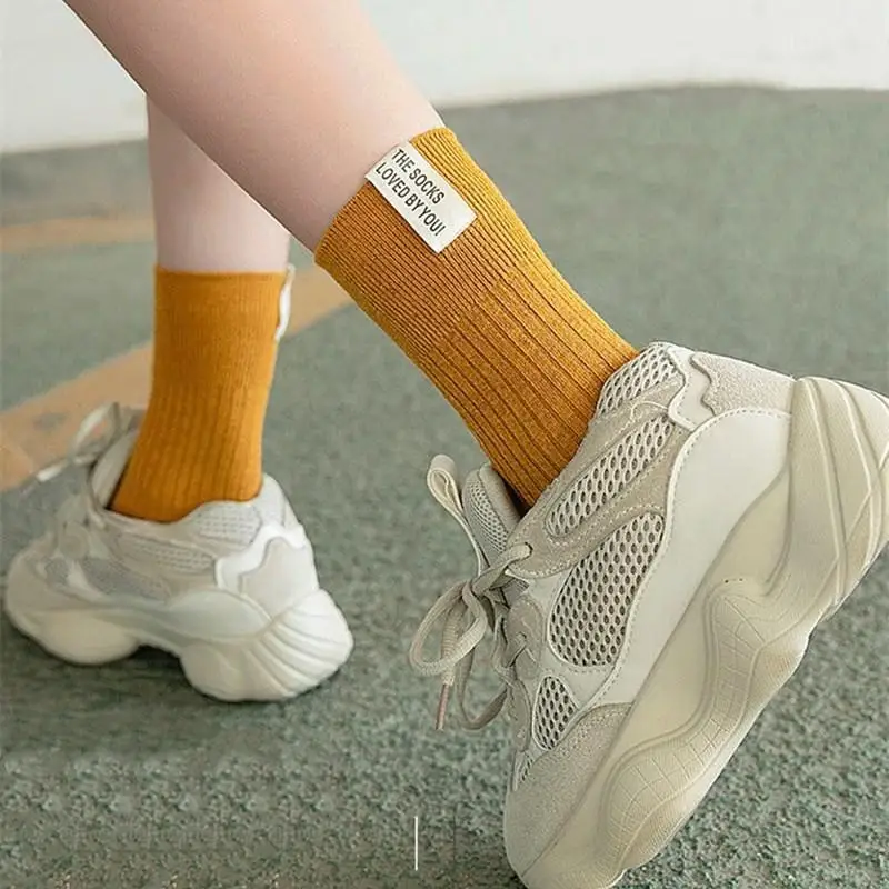 Новые шерстяные вязаные женские длинные носки Jeseca в стиле Харадзюку модное