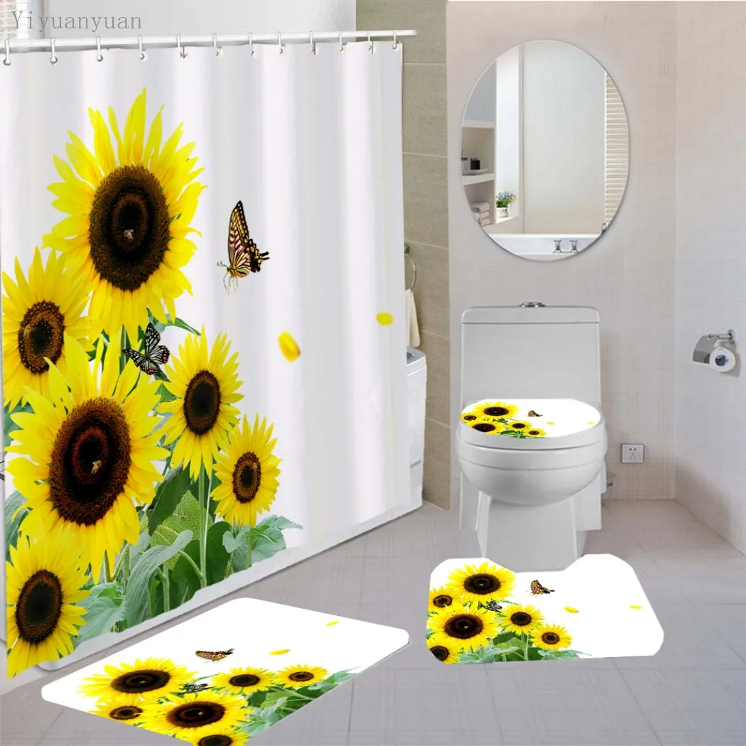 Online Tappeto Da Bagno Per Tende Da Doccia In Poliestere Impermeabile Per Tende Da Bagno In Poliestere Set Tappetino Da Bagno Antiscivolo Per Cucina