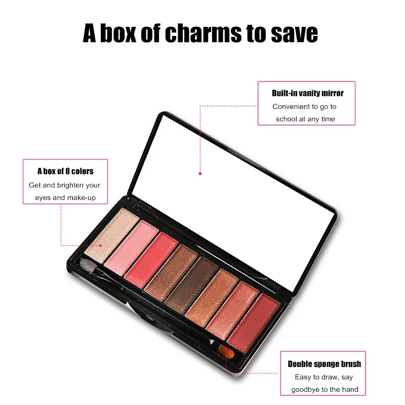 8 цветов Тени для век грейпфрут земля персик цветение Начинающий рекомендуемый