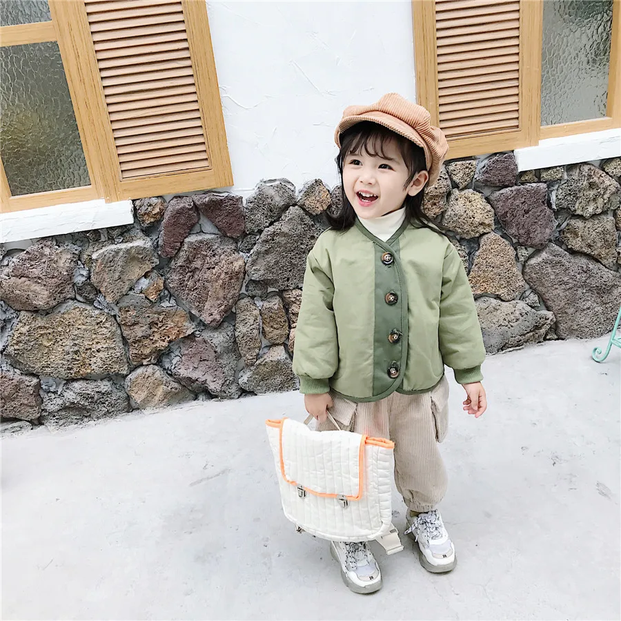 2019 Autumn Winter Kids Girls Vintage Jackets&ampcoats Fashion Causal Children Clothings | Детская одежда и обувь