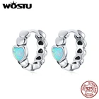 WOSTU Настоящее 925 стерлингового серебра опал сердце любовь серьги-кольца для женщин модная свадебная стерлингового серебра ювелирные изделия CQE1137