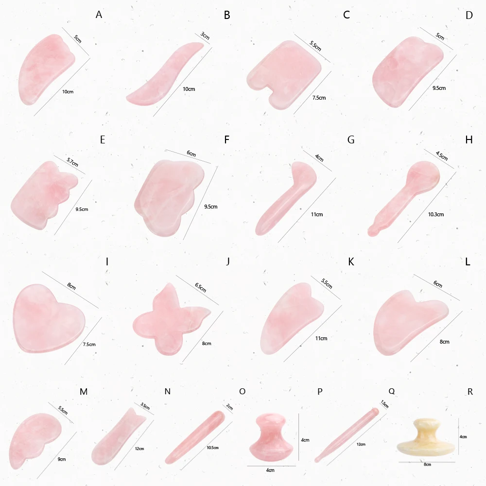 

Natural Rose Quartz Jade Guasha Stone Board Massage Gua Sha Scrapers Board Plate Jade Face Massager Tool For Face Neck Back Body