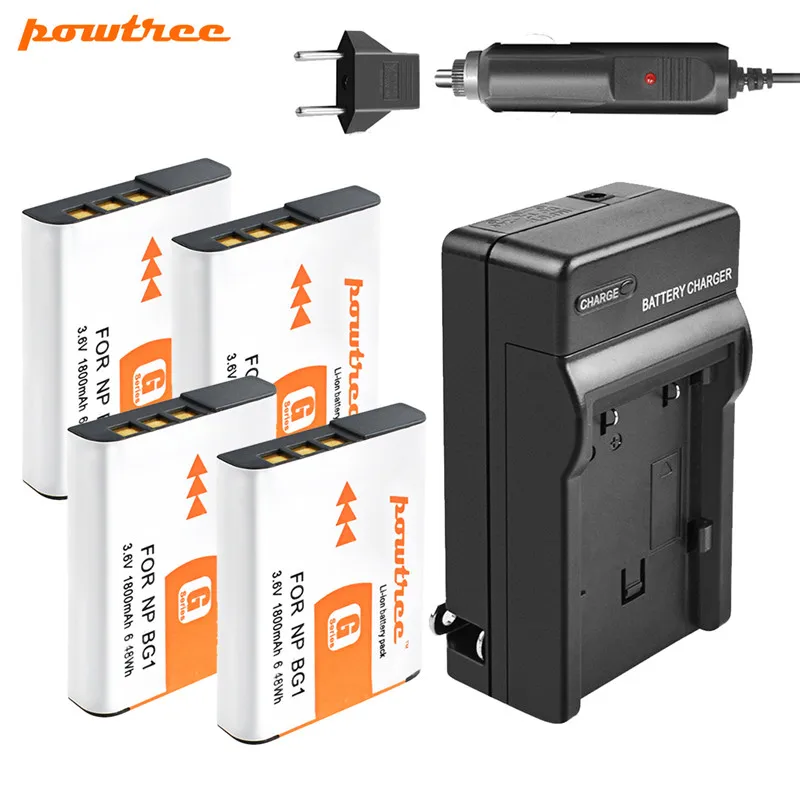 POWTREE 3,6 V 1800 мА/ч, NP-BG1 NP BG1 NPBG1 батарея+ Зарядное устройство Перезаряжаемые Камера Batteria для sony детали sony Cyber-shot DSC-H3 DSC-H7 DSC-H9