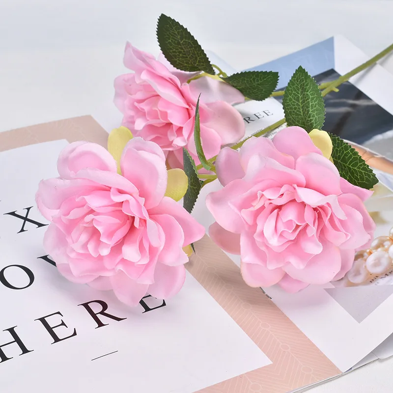 3 головки шелковых искусственных цветов цветы гардении украшение для дома и