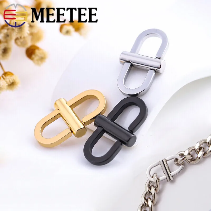 Meetee 2/5 шт., 12X32 мм Металлические цепи пряжки для регулировки сумки цепи Изменение Длина крюк DIY брелок повесить оснастки пряжкой аксессуар BF458