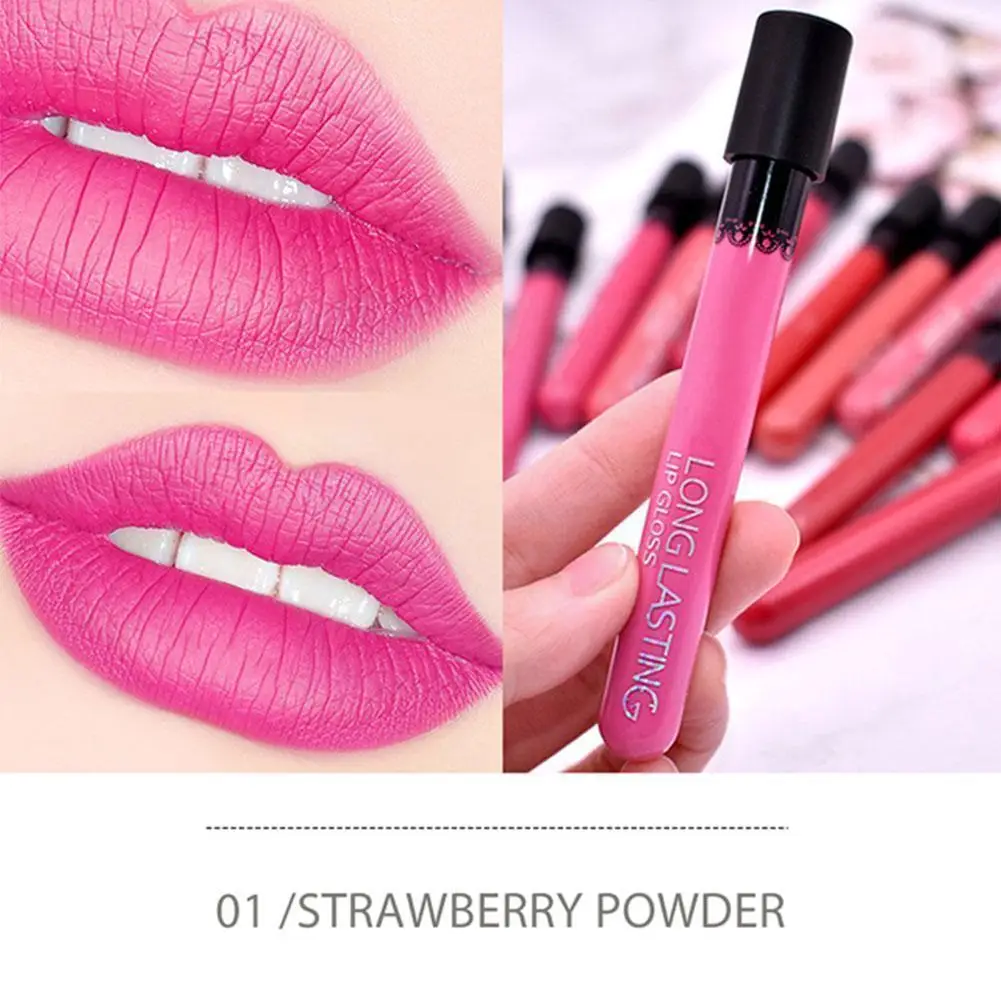 

Colorful Lipstick Waterproof Long Lasting Matte Shimmer Nude Red Lip Tint Lip Lip Cosmetic Brown Glitter Sexy Glaze Gloss B G6Z6