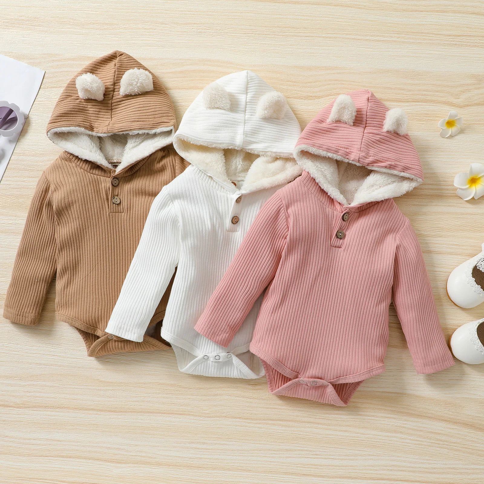 

Baby Clothes Romper Newborn Baby Boys Girls Winter Solid Fleece Jumpsuit Romper Warm Outwear New Born Baby Clothes Jumpsuit