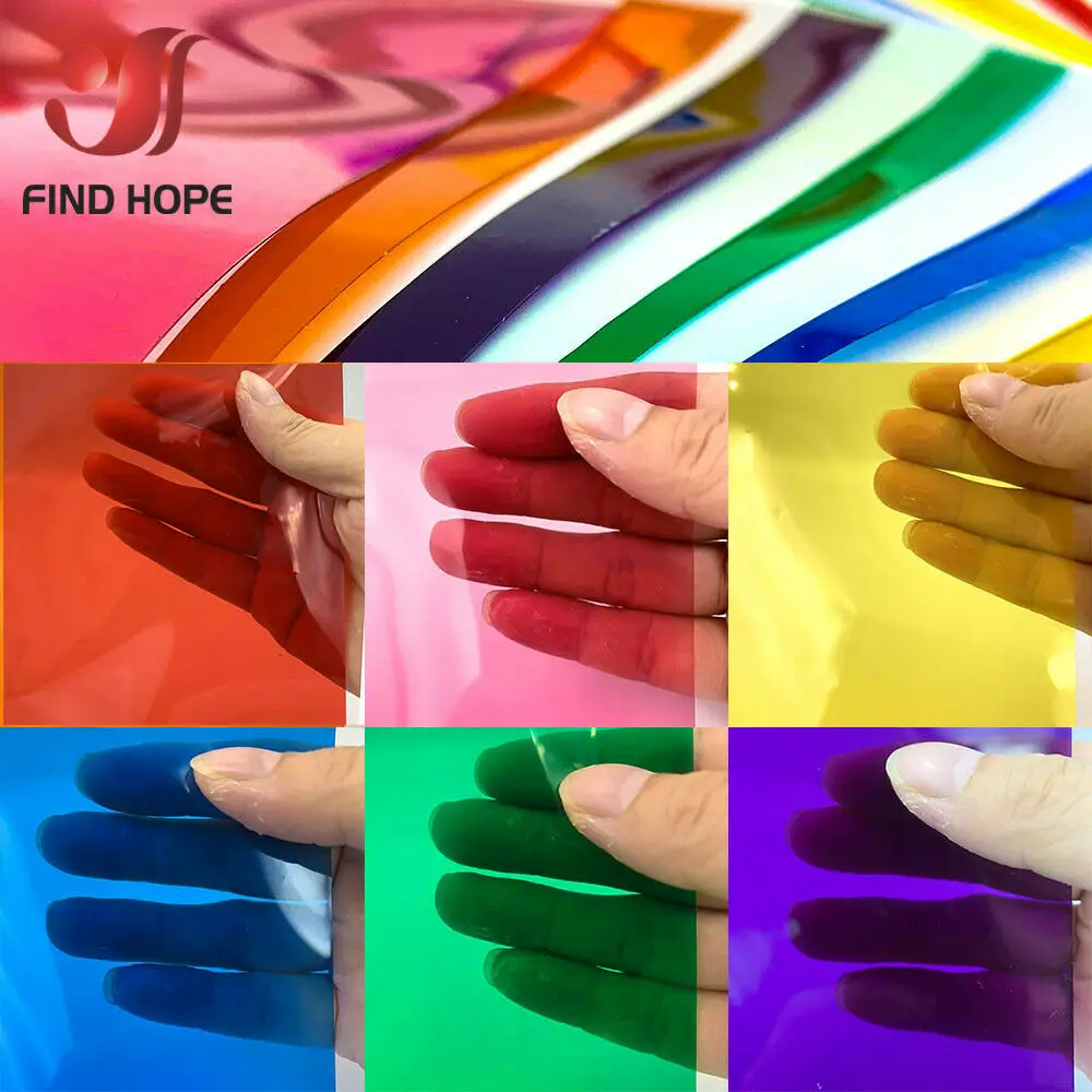 Прозрачная цветная пленка для окон А4 ПЭТ тонировка стекла самоклеящийся Декор