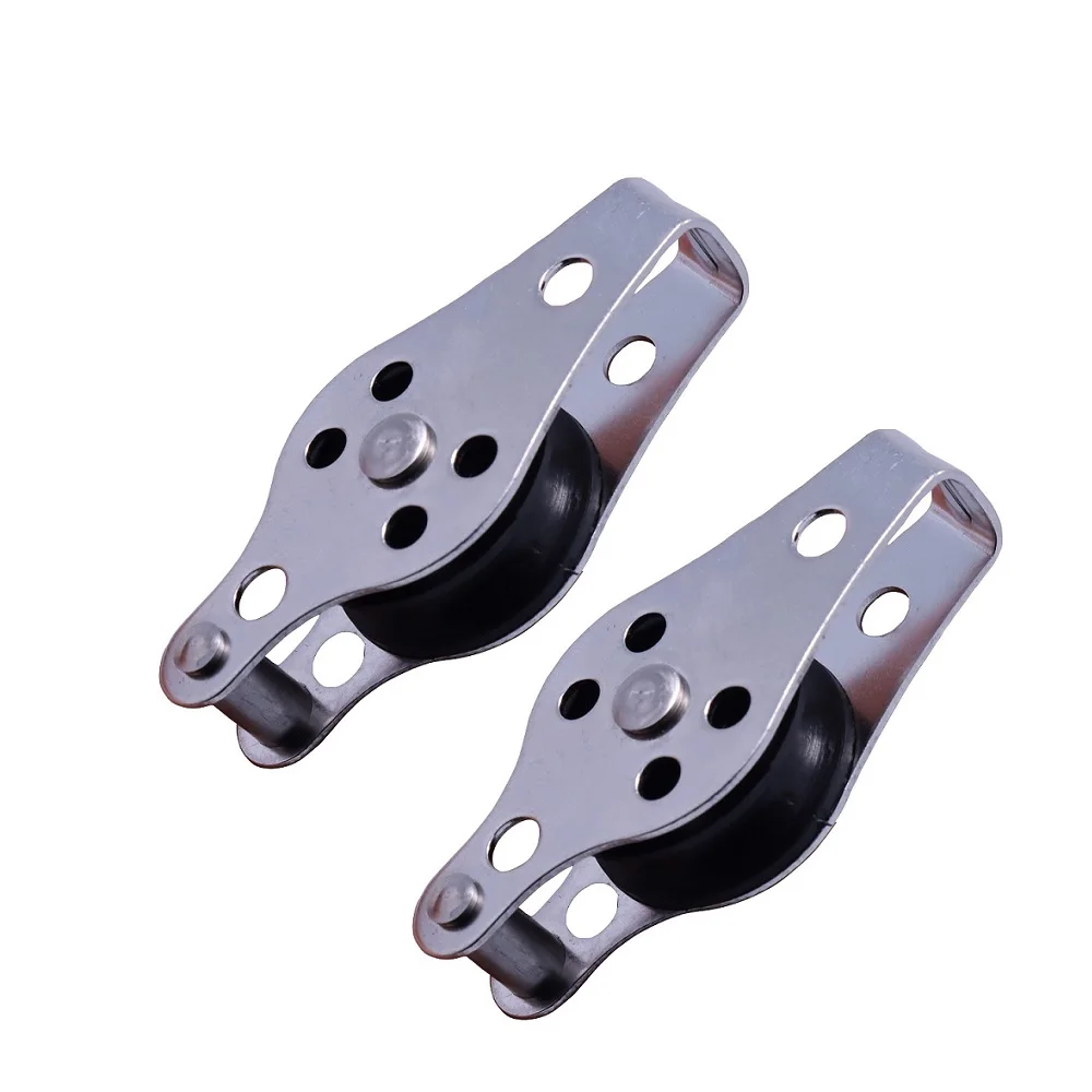 

2PCS Stainless Steel 316 Pulley 60mm Blocks Rope Pulley Nylon Sheave Single Lashing Eye For 2mm To 8mm Rope