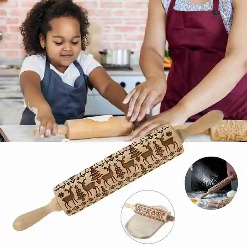 Рождественская скалка для лазерного тиснения в виде снежинки печенья теста