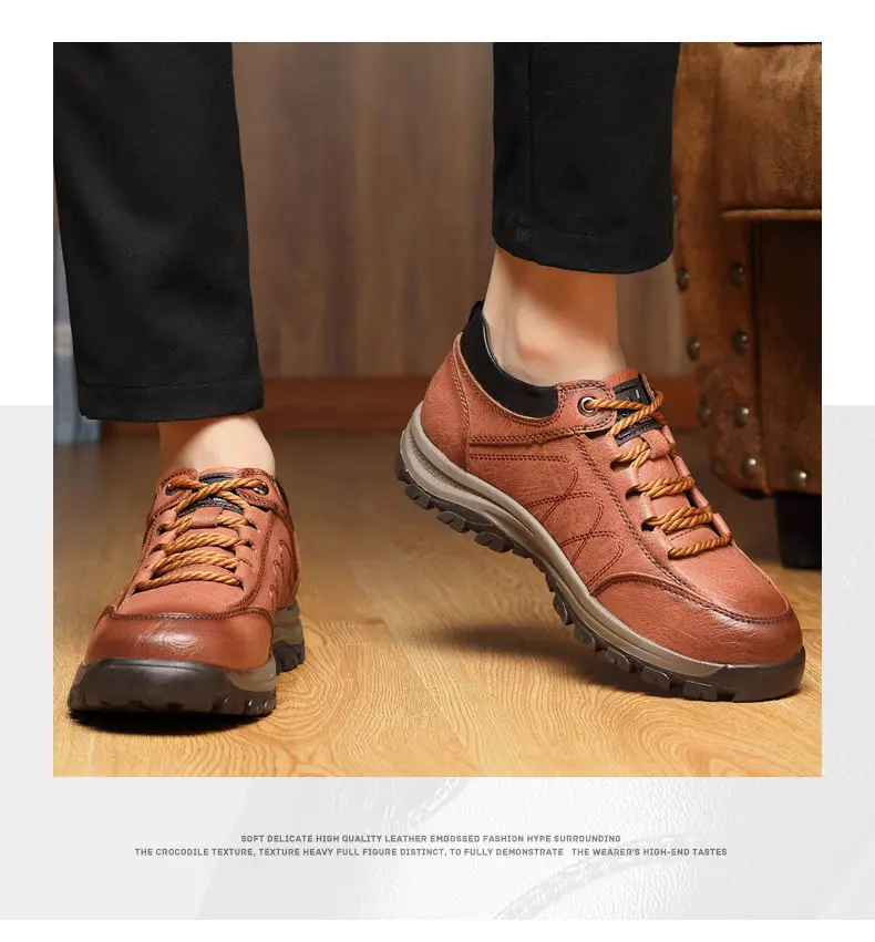 

Spring Autumn Winter Men Sneakers Casual PU Leather Lace-Up Flat With Plus Shoes Size 39-44