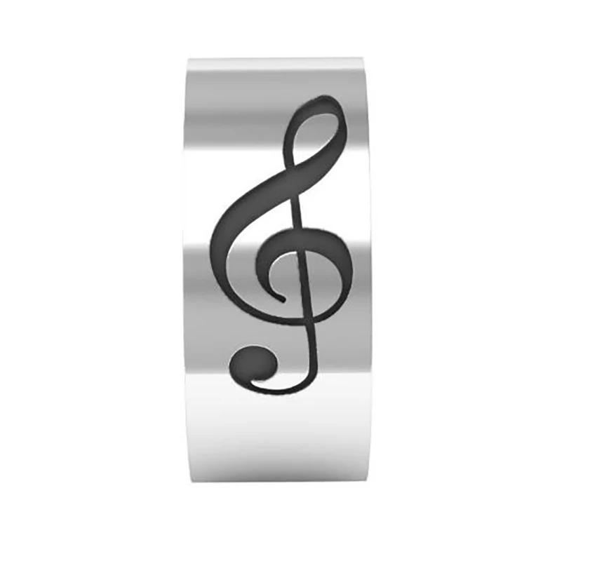 Кольца на палец с музыкальными нотками для мужчин и женщин кольца из нержавеющей