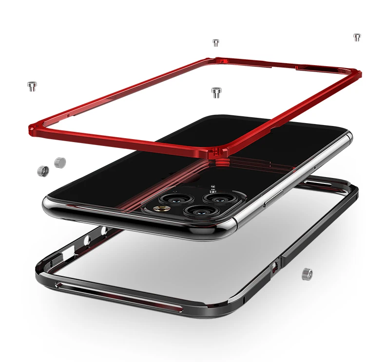 Роскошный металлический корпус для iPhone 11 Pro Max чехол механический Алюминиевый металлический бампер и акриловый чехол для iPhone 11 Pro/Max задняя крышка