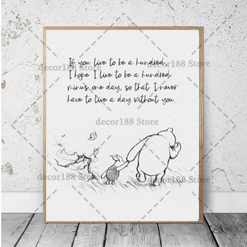 Disney холст картины вини пух из мультфильма плакаты фильм детской детский ночник