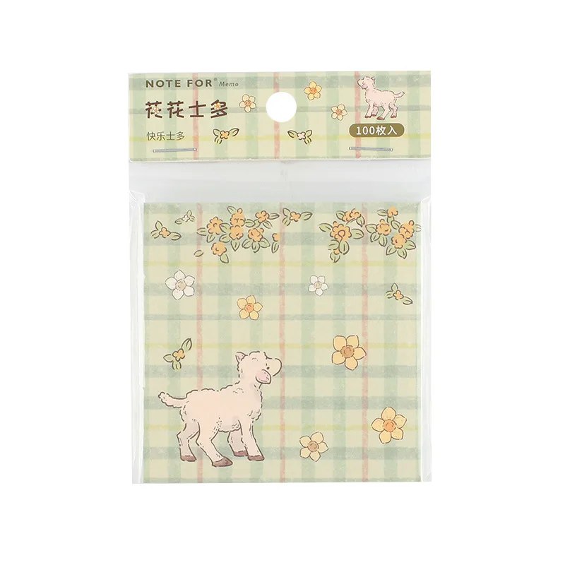 

100 Sheet/Pack Cute Cat Sheep Bear Animals Memo Pad Sticky Notes Kawaii Planner Scrapbooking Stationery School Office Supplies