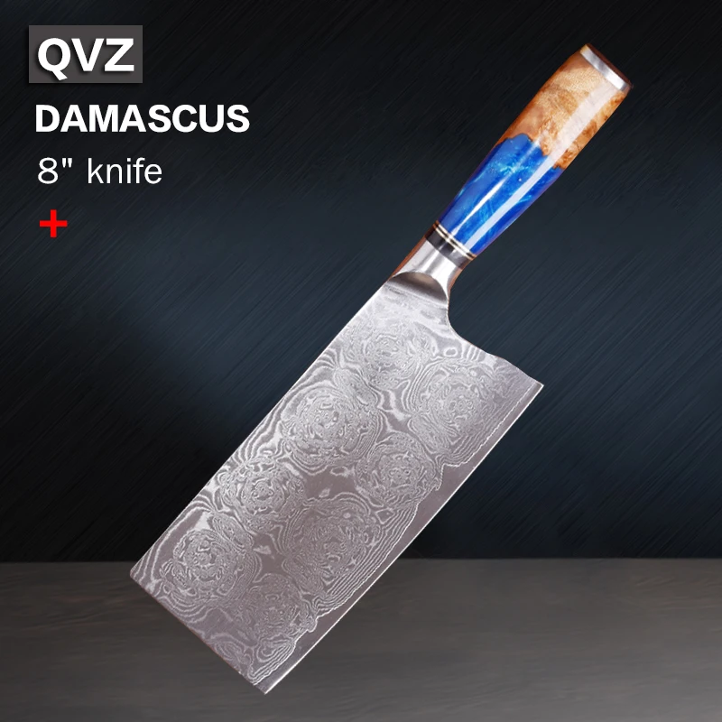 Кухонный нож QVZ измельчитель мяса из дамасской стали 67 слоев руль | Дом и сад