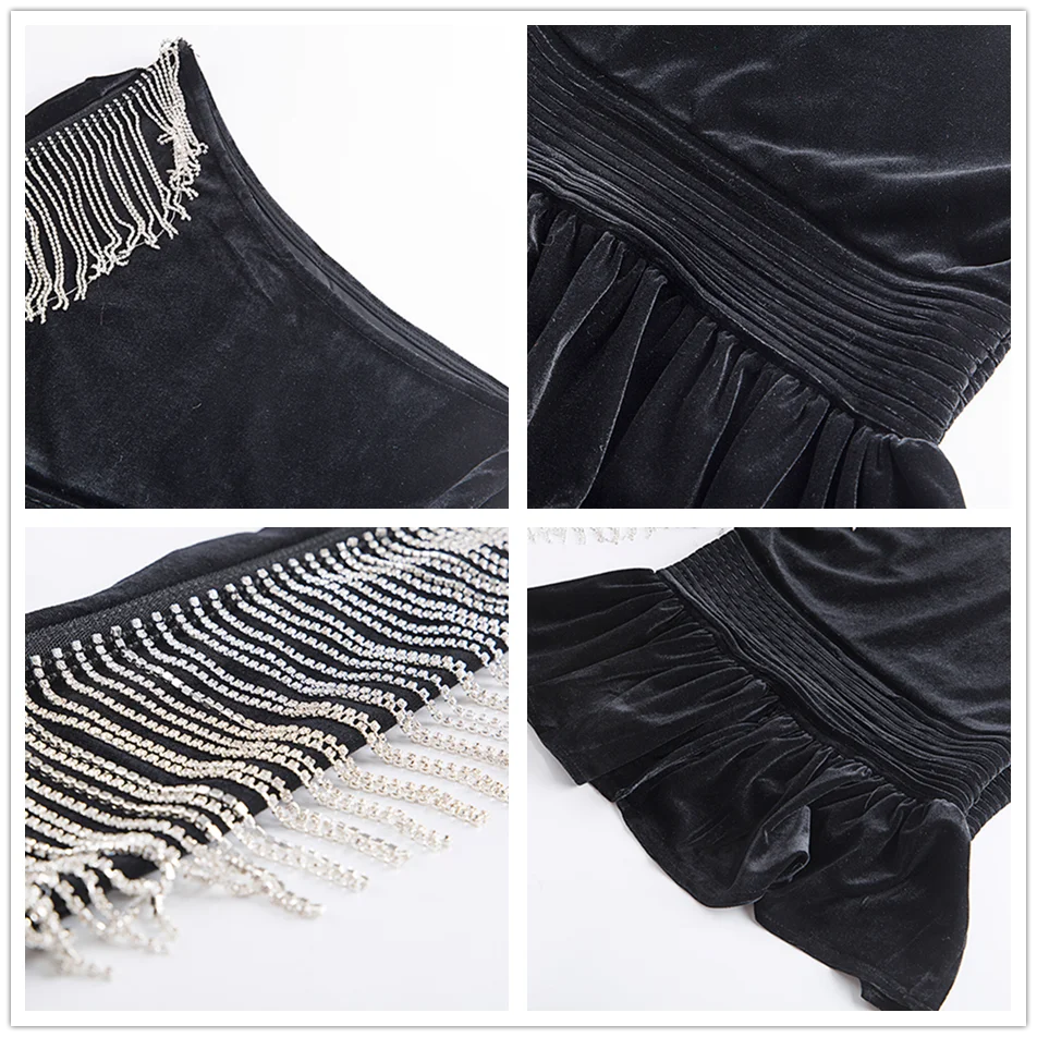 

Sexy Ruffled Tassel Flannel Shirt Female One Shoulder Collar Long Sleeve Shirt Shirt Female 2019 Autumn And Winter Fashion