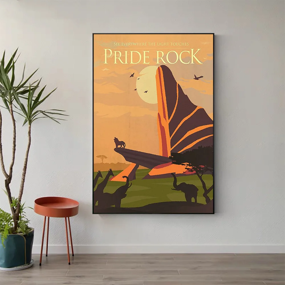 

W522 Silk Fabric Poster Wall Art Decor PRIDE ROCK VINTAGE Classic Movie Trend Fashion Decoration Bright Gift