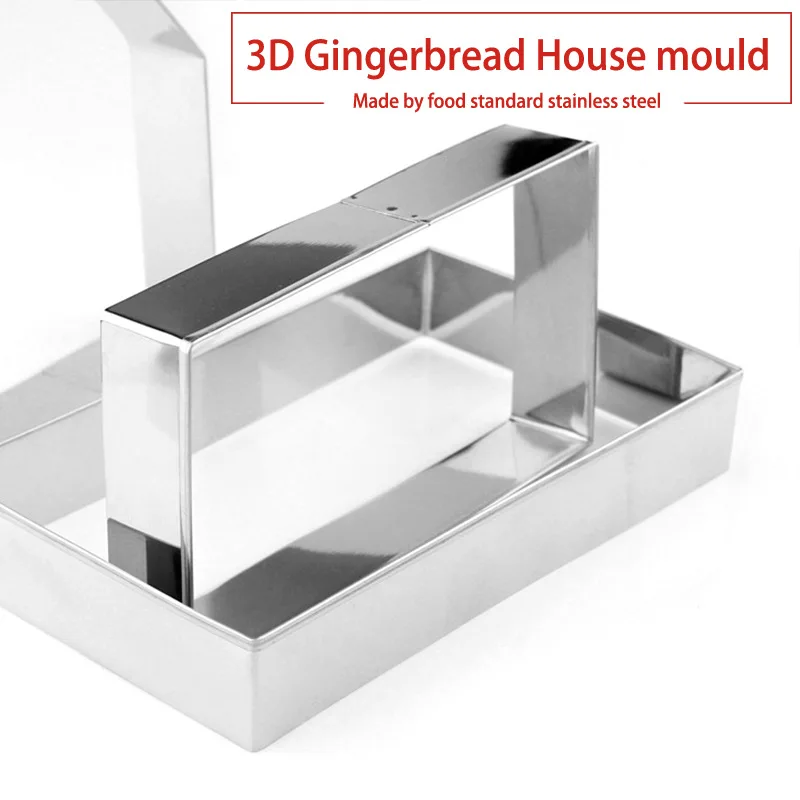 Форма для печенья из нержавеющей стали 3D имбирный домик трехмерные инструменты