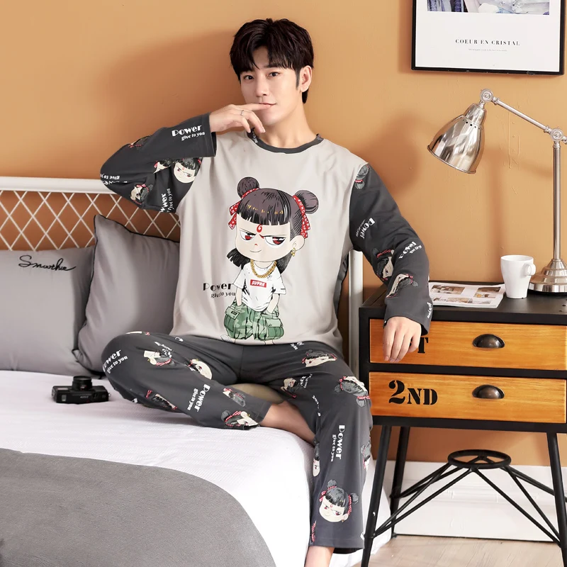 Новинка 100% осенне-зимние пижамные комплекты из 2021 хлопка с милым мультяшным