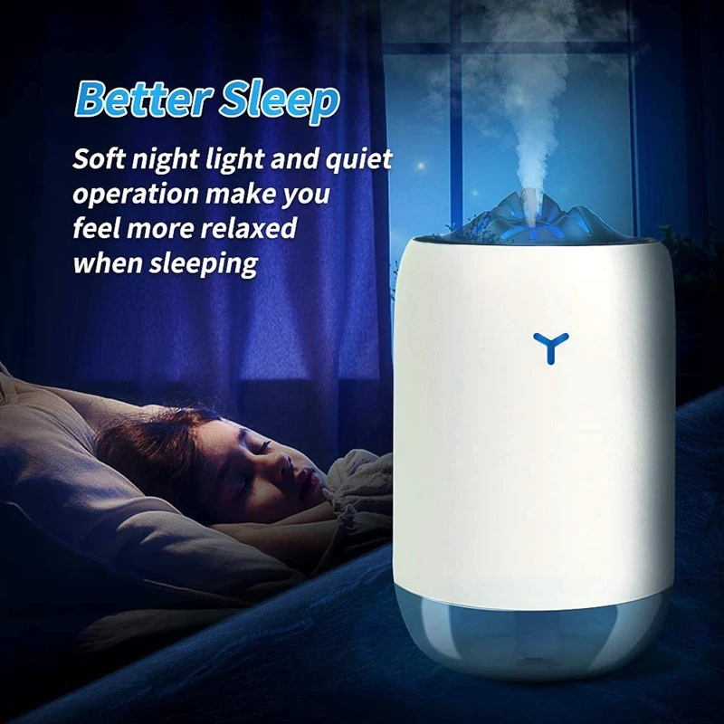 

Cool Mist Humidifier,260Ml Quiet Ultrasonic Humidifiers, Portable USB Mini Humidifier for Bedroom Home Office Travel