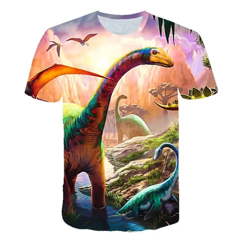 

3D Baby Boys Clothes Jurassic Park T shirt Kids Funny Dinosaur Printed Dino Tshirt Cartoon Toddler Children Casual Summer Tops