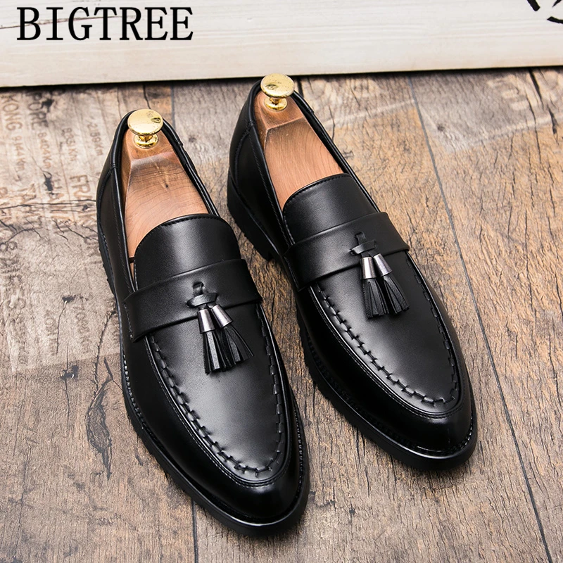 Туфли мужские классические из крокодиловой кожи итальянские лоферы с бахромой