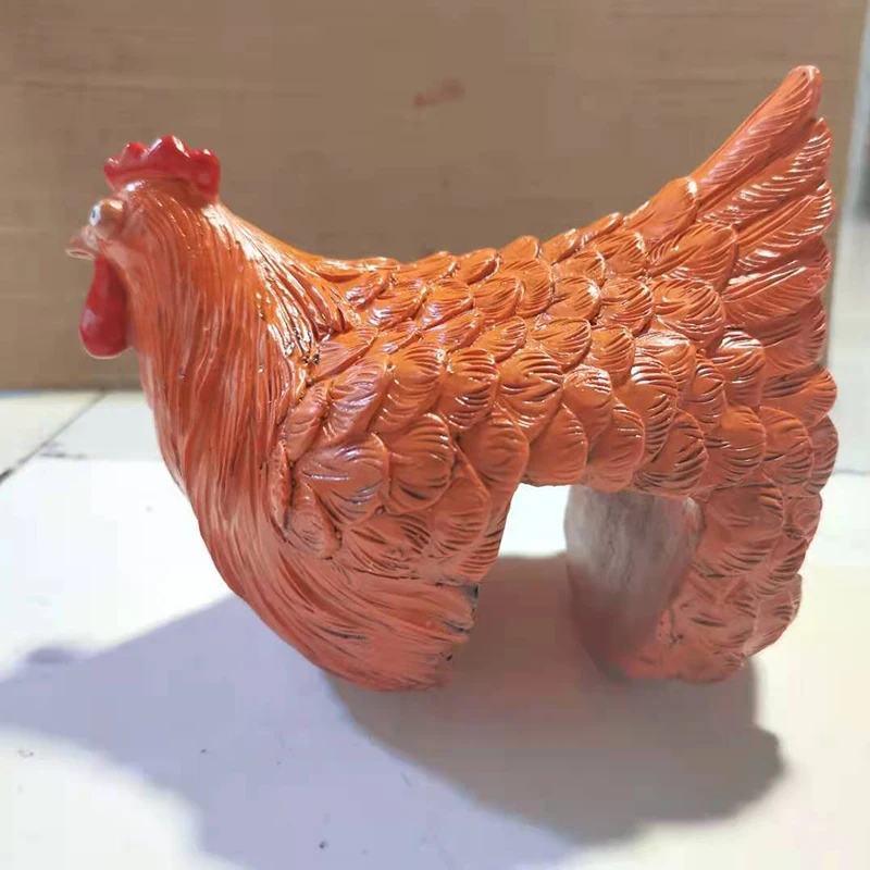 

Hen Statue Animal Ornaments Farm Animal Collectable Garden Sculptures For Garden Ladder Decoration FU