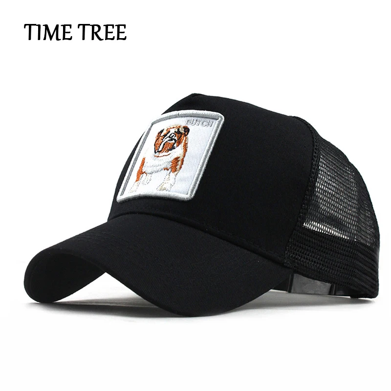 Модная сетчатая бейсболка с вышивкой животных для женщин и мужчин шапка уличного